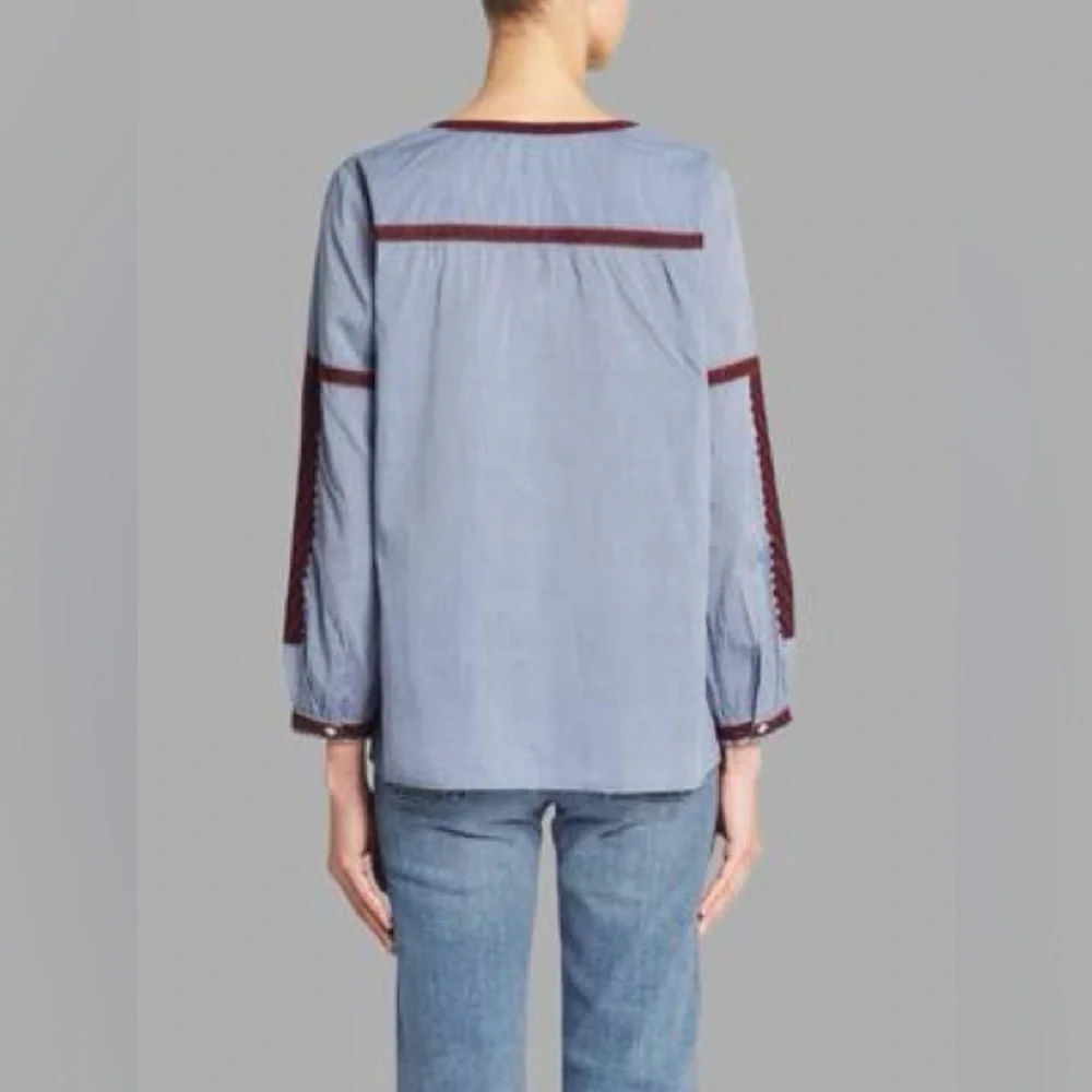 JOIE Marlen Blouse - Chambray/Black Current - Picture 2 of 7